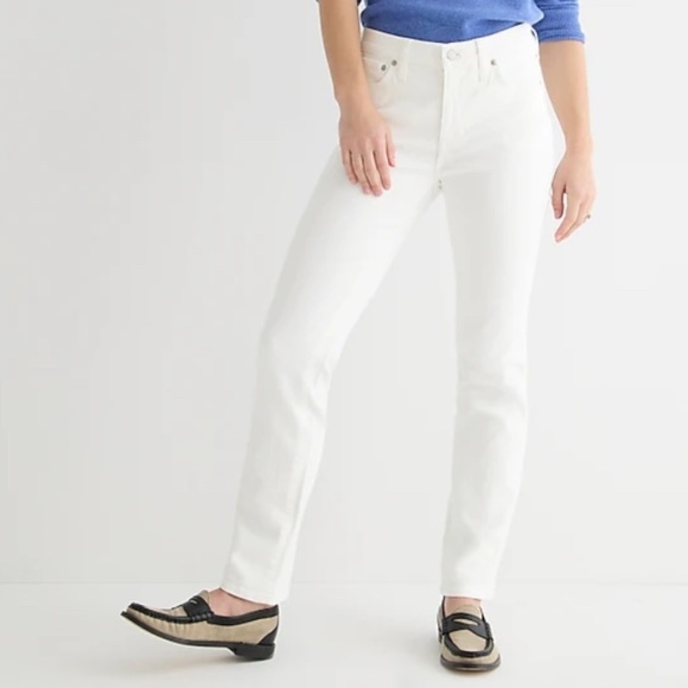 J. Crew 9" Vintage Slim Straight White Jeans